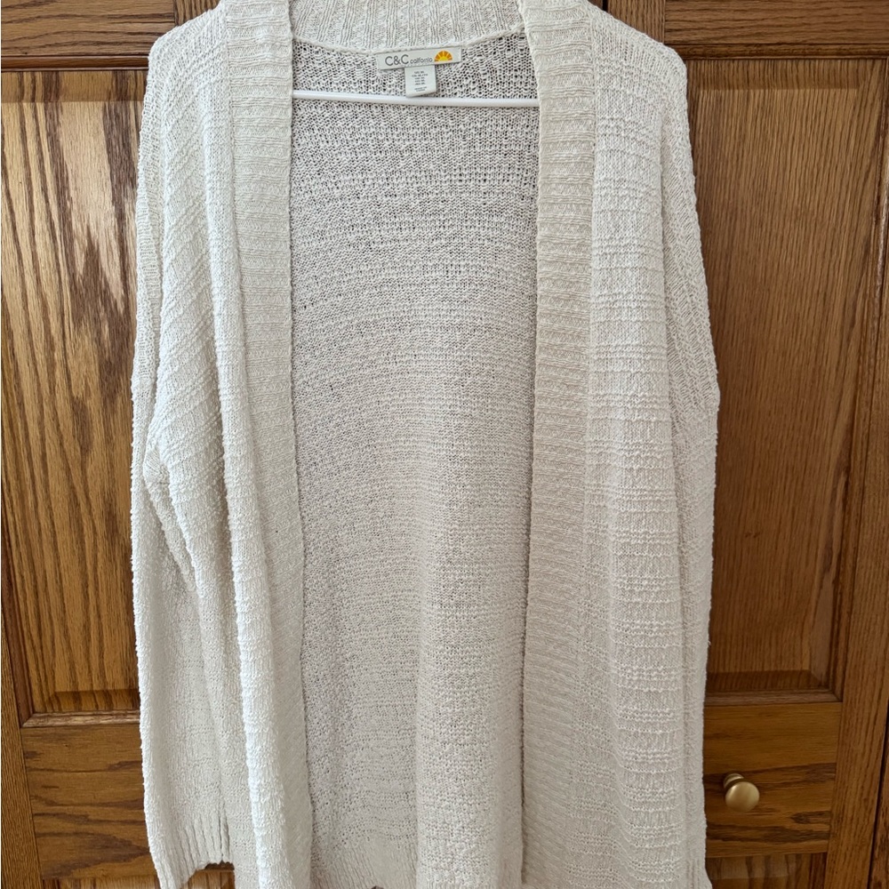 C&C California Women's Open-Front Cream Cardigan